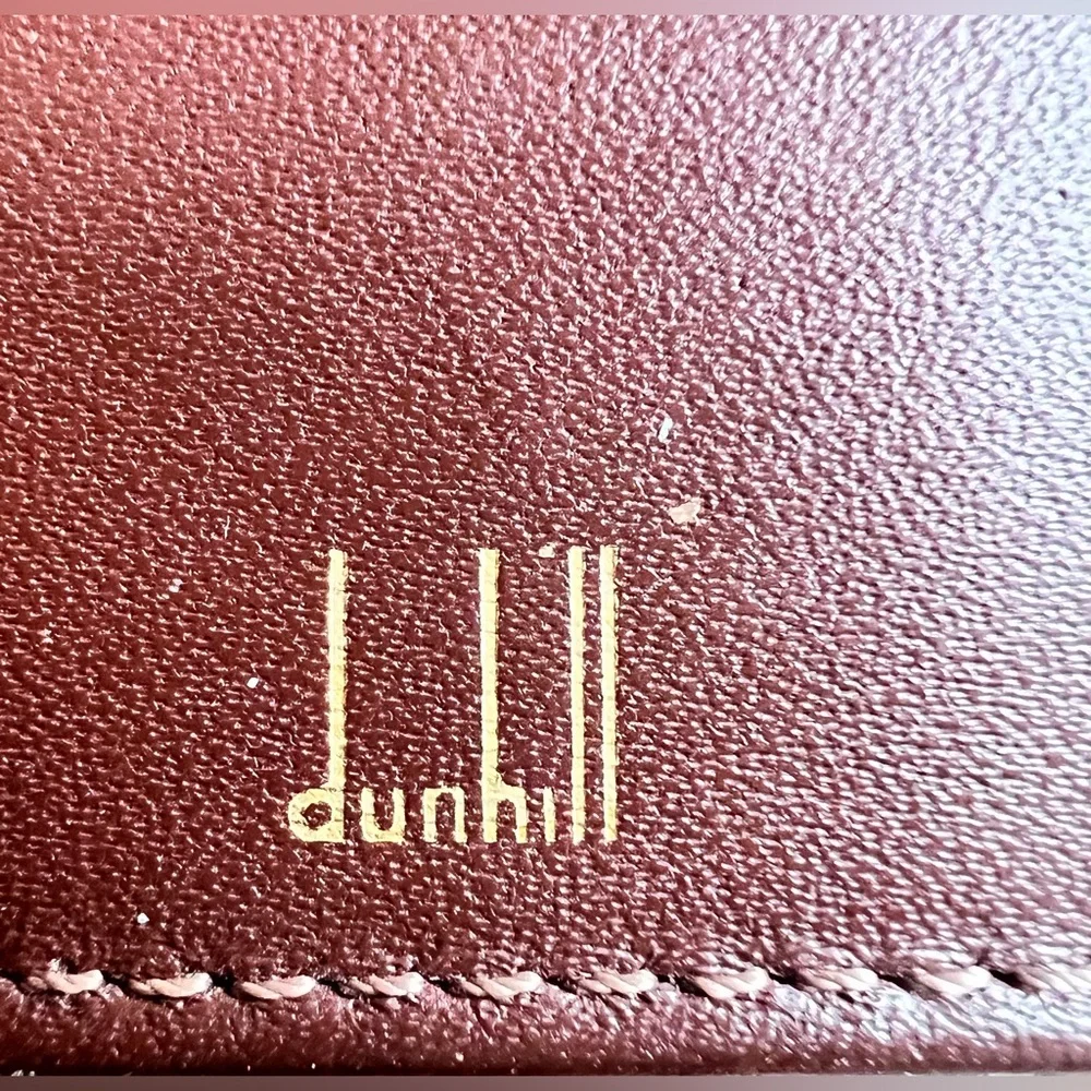 Dunhill card case business card holder brown leather and black canvas Unisex VTG - Picture 13 of 13